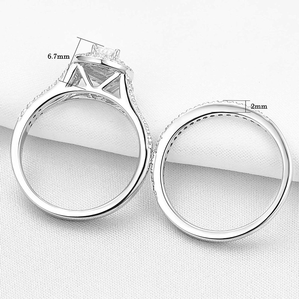 💎 1.3ctw CZ Pear Bridal Set – 925 Sterling Silver 💋 - Picture 4 of 5